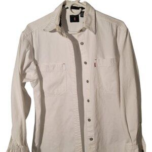 Levi's RED-TAB Jeanswear Women's White Denim Button-Down Shirt Jacket Size Small